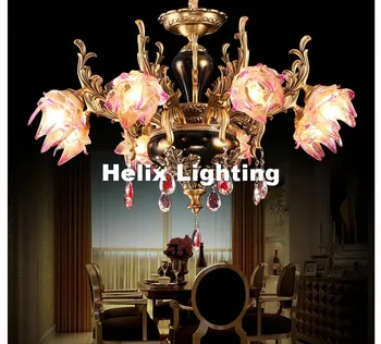 

Modern European Antique Brass Zinc Alloy Candle Crystal Chandelier E14 LED Light For Bedroom Dinning Room Lounge Area Hotel Lamp