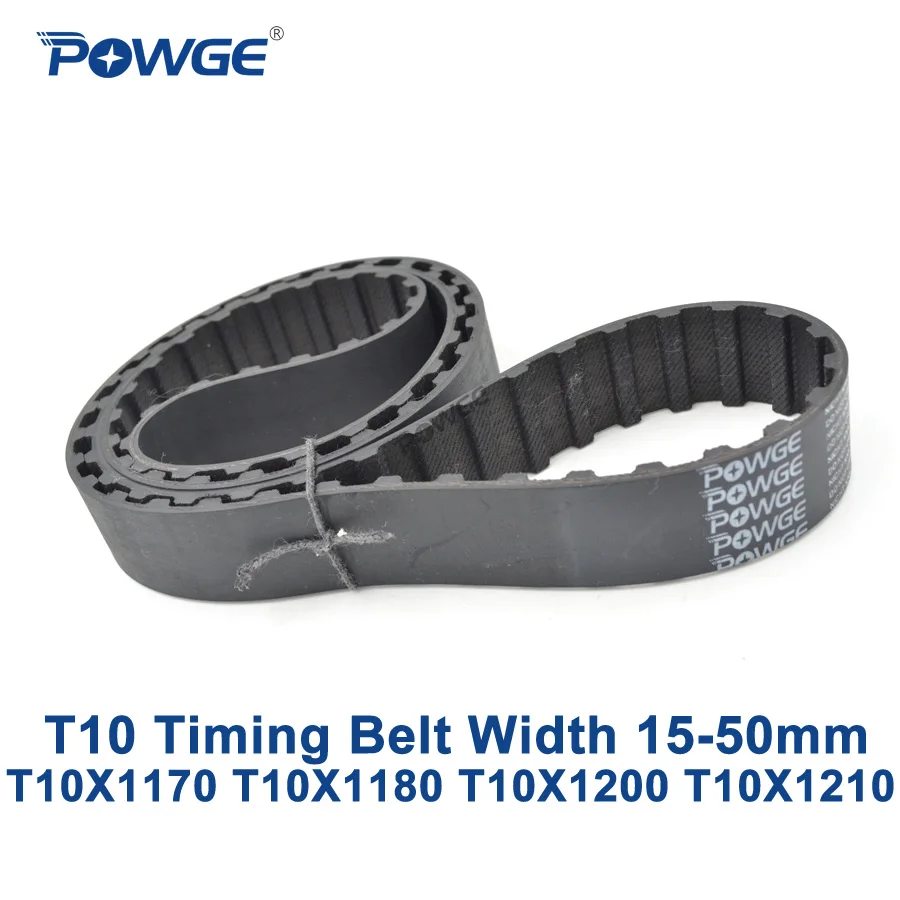 

POWGE T10 Synchronous timing belt C=1170/1180/1200/1210 Width 15/20/25/30/40/50mm Rubber T10X1170 T10X1180 T10X1200 T10X1210