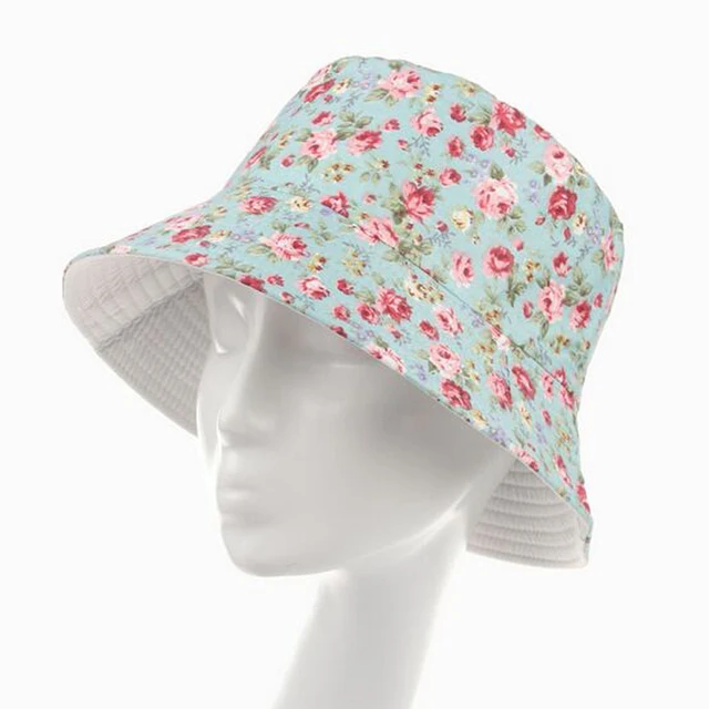 new 2016 fashion floral bucket hat size 57 59cm chapeau fishing hats bucket hats size