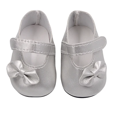 Кукла Talk Прямая с фабрики милая для 18 дюймов американская кукольная обувь американская детская блестящая кукольная обувь для девочек - Цвет: silver
