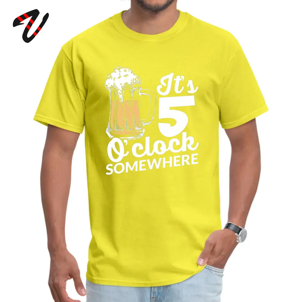 Its Oclock somewhere Man Rife Normal Tops Tees Round Neck Fall All Cotton T-Shirt Casual Short Sleeve Tops T Shirt Its 5 Oclock somewhere 11382 yellow