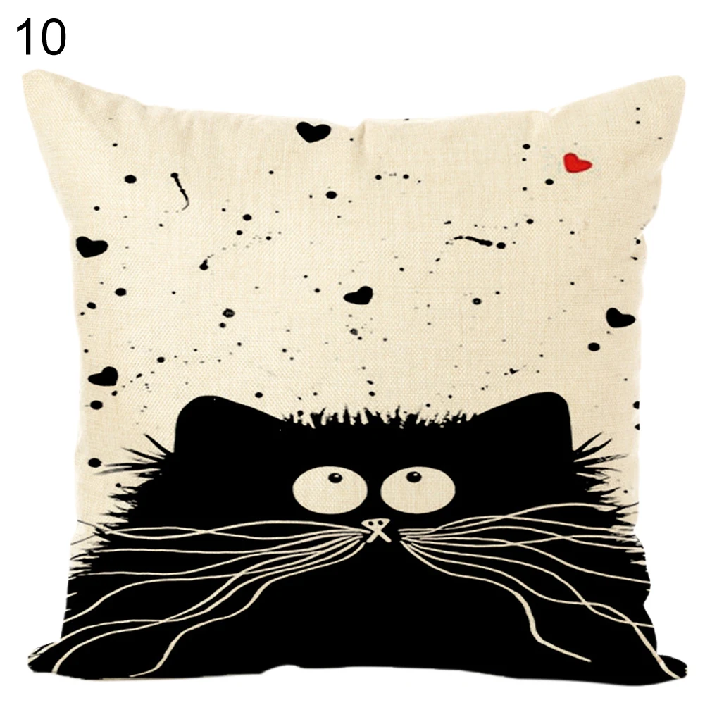 Чехол для подушки с рисунком кота котенка, наволочка для дивана и автомобиля, Декор для дома и офиса - Цвет: 10