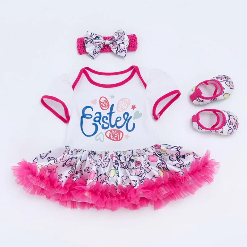 

Newborn Easter Clothes Baby Girls Clothing My First Easter Festival Baby's Sets Ruffles Tutu Dress+Headband+Shoes Baby Clothing