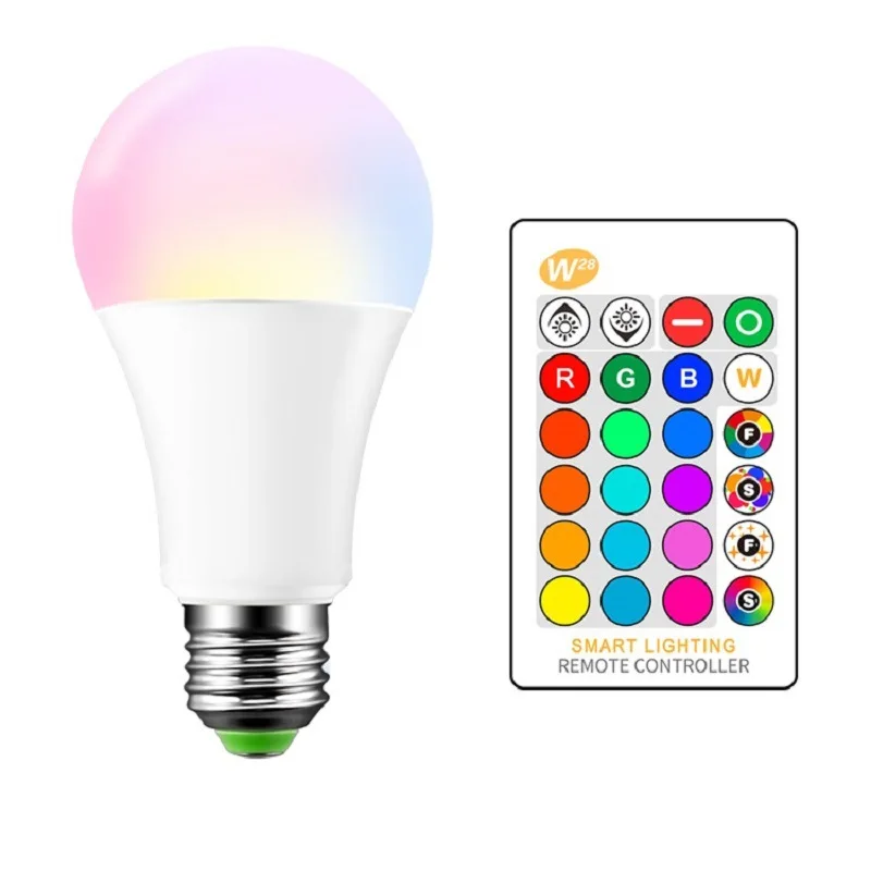 

E27 LED 14 Color Changing RGB Magic Light Bulb W28 RGB Led Light Spotlight + IR Remote Control Magic Lighting