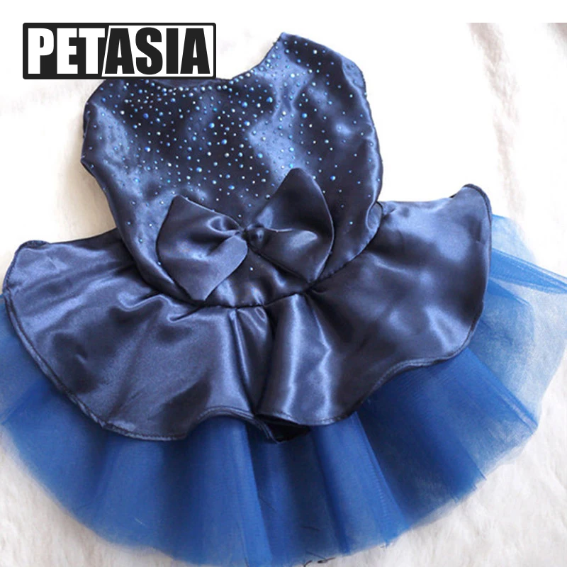 

2018 Sweet Dog Dress Puppy Diamond Lace Bow Tie Princess Skirt Dog Clothes Camisole Mascotas Cachorro Perros Para Pet Clothing
