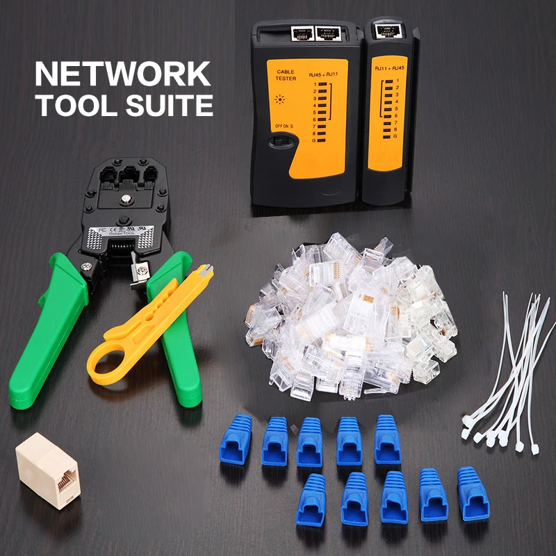 Professional RJ45 RJ11 RJ12 CAT5 CAT5e Portable LAN Network Tool Kit Utp Cable Tester AND Plier Crimp Crimper Plug Clamp PC