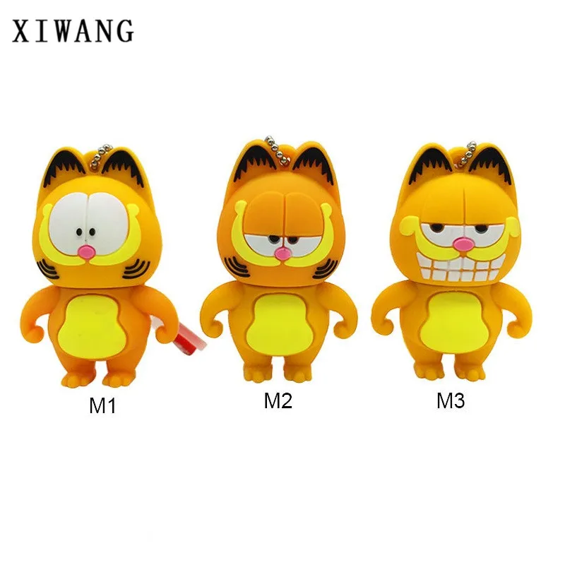 XIWANG мультфильм Мини Гарфилд USB флеш-накопитель usb2.0 4 GB 8 GB 16 ГБ, 32 ГБ, 64 ГБ Портативный Ключ память USB stick флеш-накопитель Бесплатная доставка