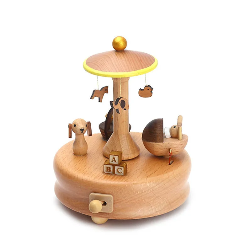 10 Type Wooden Music Box Creative Gift Gifts For Kids Musical Carousel Ferris Wheel Boxes Boxs Navidad Decorations For Home - Цвет: 06