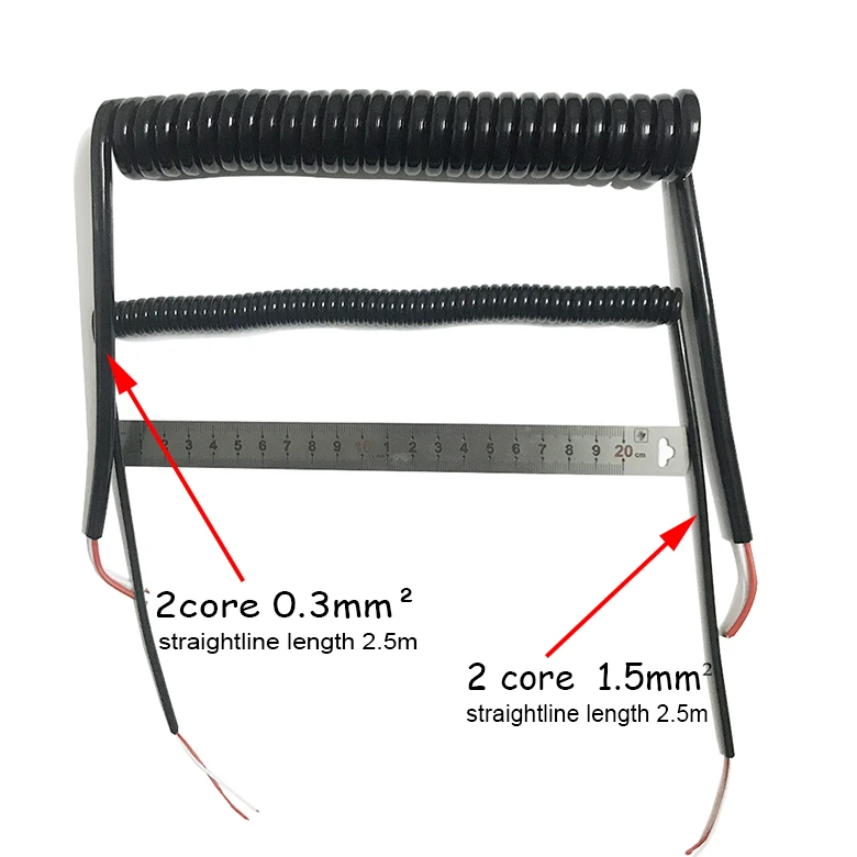 Выдвижной провод 2,5 м 5 м 7,5 м 2 ядра 1,5 мм2 od7.0мм тпу спиральный кабель питания пружинный шнур подходит для наружного использования провода