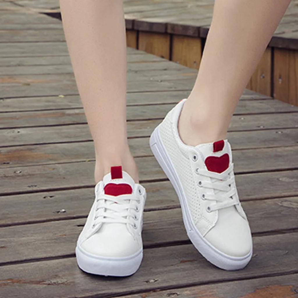 

New Shoes Woman Wedges Platform Sneakers Lace-Up Breathable Tenis Feminino Casual Chunky Sneakers Ladies Zapatos Mujer#N3