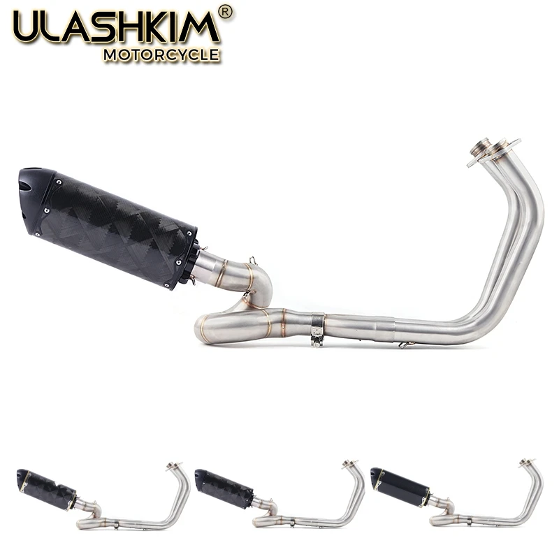 

Motorcycle Exhaust Muffler Middle Link Pipe Full System Slip On For kawasaki NINJA650R ninja650 Z650 2017 2018
