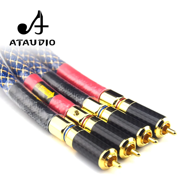 ATAUDIO одна пара Ortofon 8N OFC hi fi RCA кабель чистый медный intecconnect аудиокабель с заглушками
