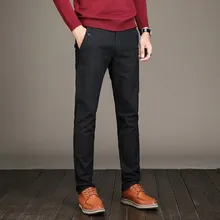 Мужские черные, синие, серые брюки, мужские Классический прямой крой, деловые повседневные Прямые мужские брюки, офисная одежда, однотонные брюки