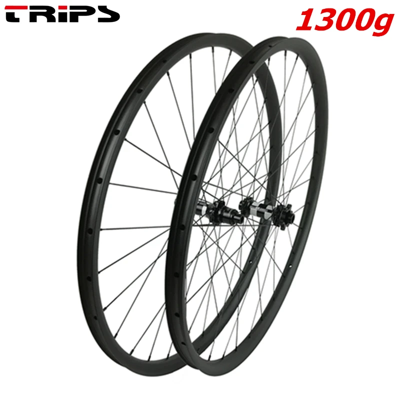 

1300g super light carbon wheels 30mm asymmetric boost mtb bicycle wheels 350 straight pull hub CX-ray tubeless mountain wheelset