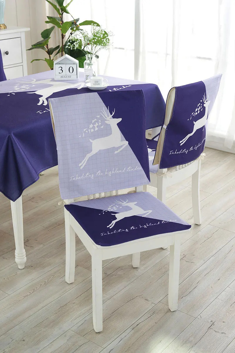 Proud Rose Waterproof Linen Table Cloth Cartoon Table Cover Chair Set Pillowcase Cover Towel European Tablecloths Chair Cushion