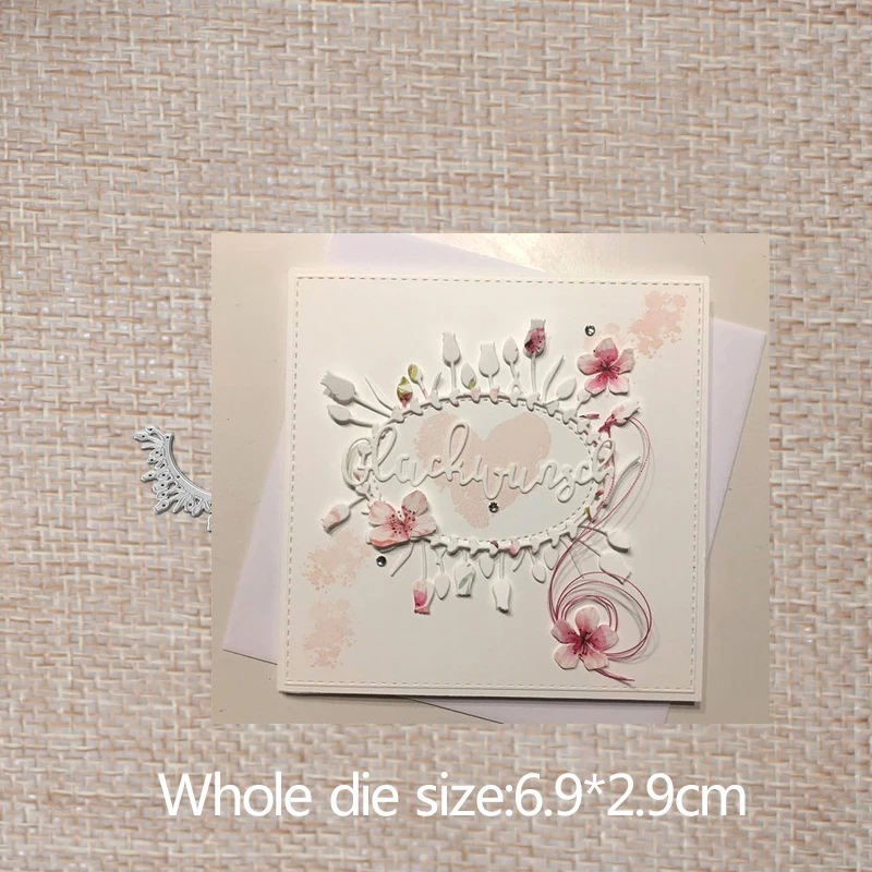 

6.9*2.9cm Flower edge new Metal Cutting Dies for decoration card DIY Scrapbooking stencil Paper Craft Album template Dies