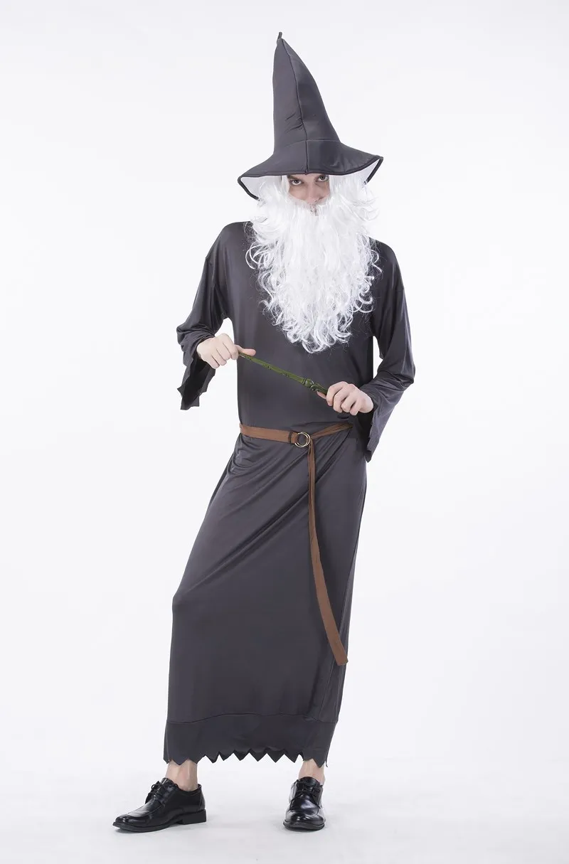 Горячие костюмы на Хэллоуин для взрослых готический костюм волшебника религиозный мужской костюм священника Gandalf косплей костюм ведьмы платье