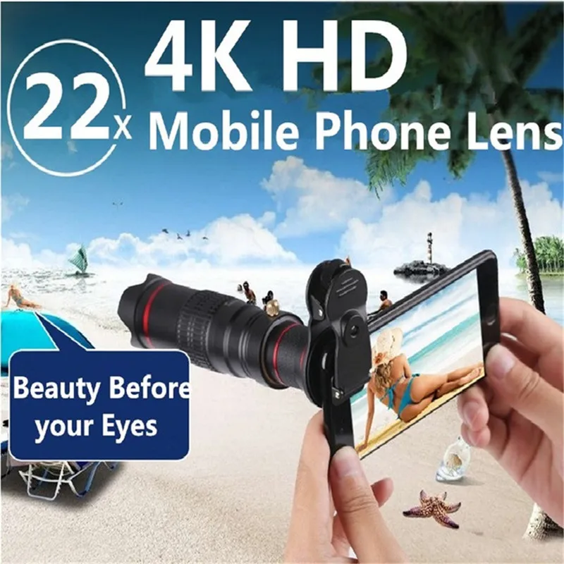 Clip Holder HD 4K 22x Zoom Mobile Phone Telescope Lens