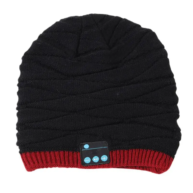 New2018 Топ Мода Bluetooth Smart Beanie зимняя вязаная шапка беспроводные музыкальные наушники Встроенный микрофон fones de ouvidodrop shopping - Цвет: Черный