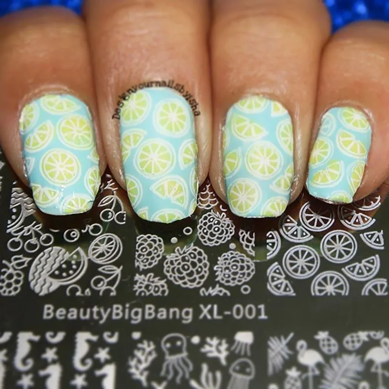 BeautyBigBang штамповки для ногтей пластины XL-01 из нержавеющей стали штамповки для ногтей лак для ногтей перламутровая втирка для ногтей шаблон для фруктового изображения