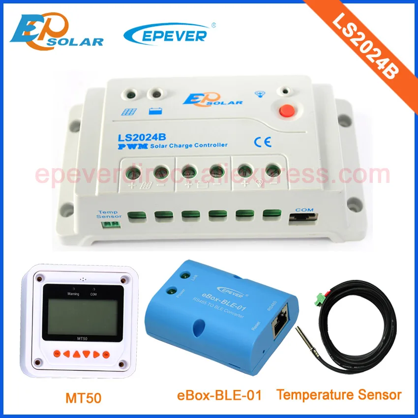 

LS2024B 20A 20amp free shipping solar system controller with BLE BOX and temperature sensor accessories MT50