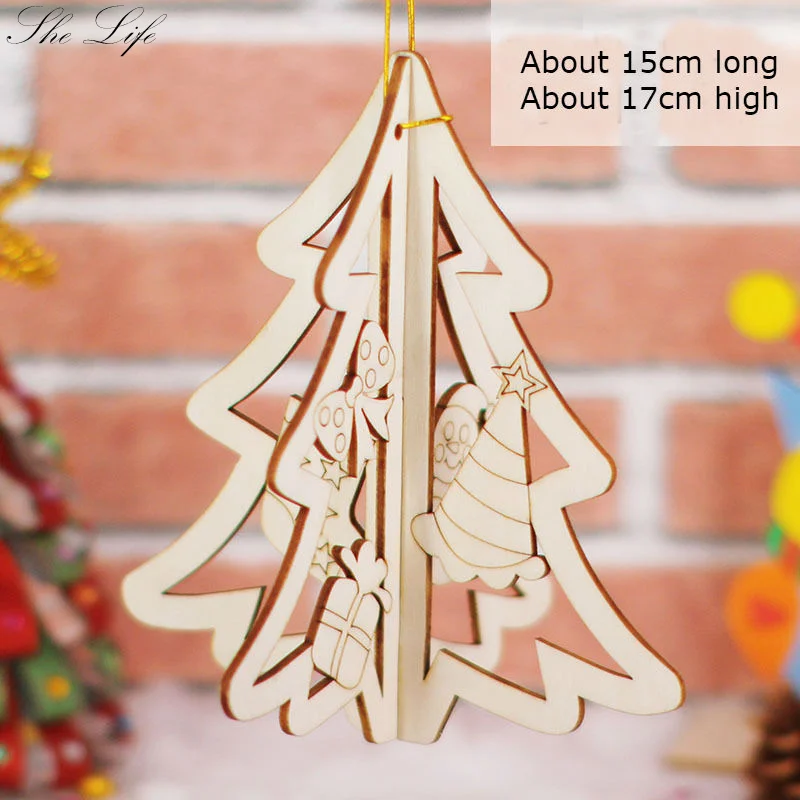 Дети DIY раскраска пустое дерево доска Картина граффити рождественская елка