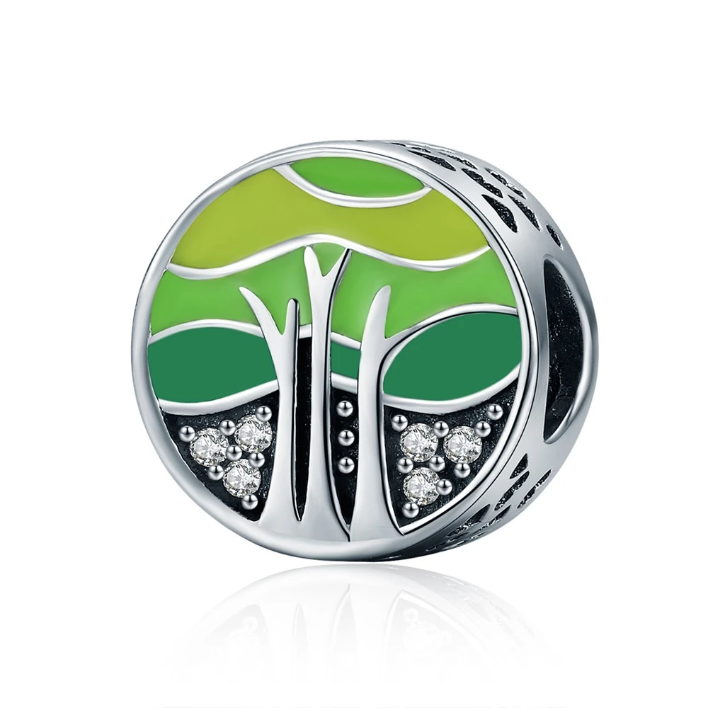 Оригинальные бусины шармы в виде семейного дерева|authentic 925 sterling silver|tree of life beadsilver