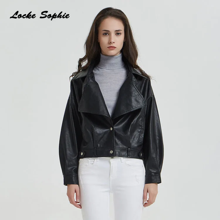 Women's Plus size short jacket blazers 2019 Autumn PU leather Buttons Splicing faux fur Jacket ladies Skinny locomotive blazers