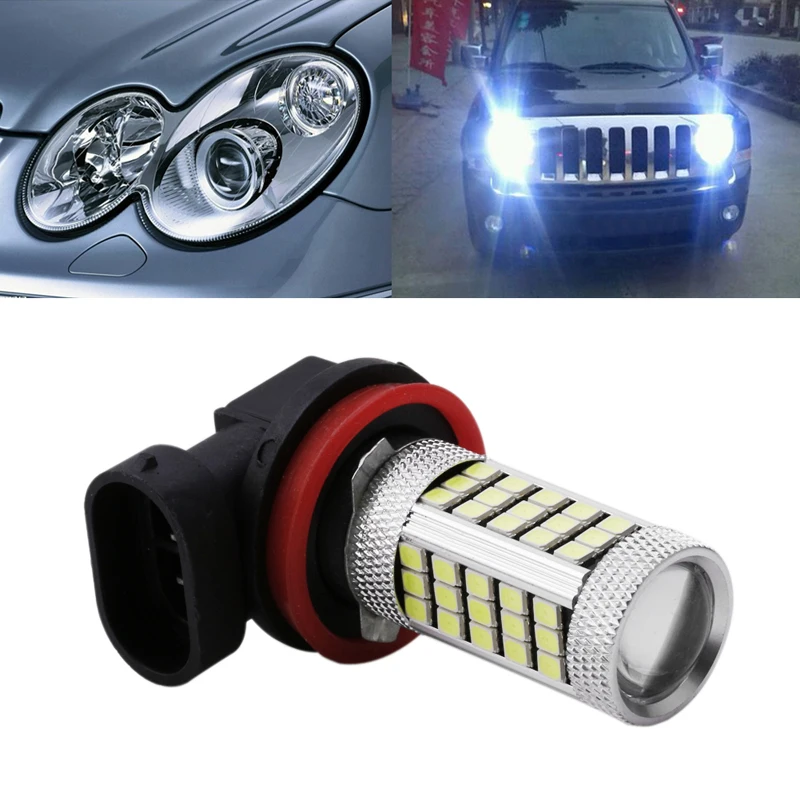 DC 12V H8 2835 63 LED 6000K Car Projector Fog Driving Light Bulb White