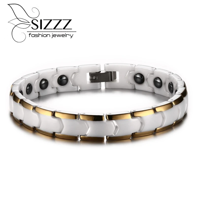 

2016 18CM Relationship Bracelets for Women Ceramic Medical Alert Bracelet with Magnet Healthy Bracelet