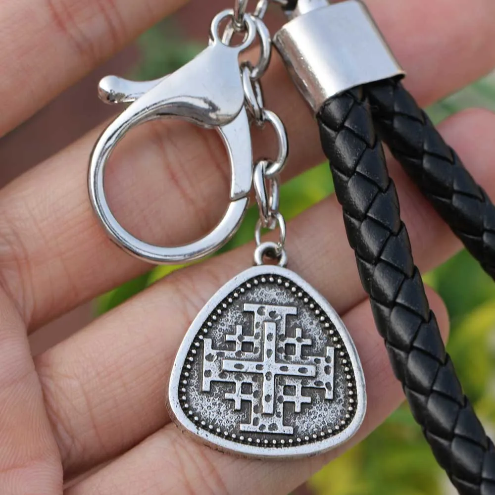 

Jerusalem Cross keychain Man Woman Car KeyRings