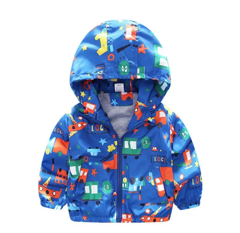 Children Kids jackets for boys spring autumn windbreaker dinosaur toddler girls coats and jackets outerwear Hooded 1 5 7 Years