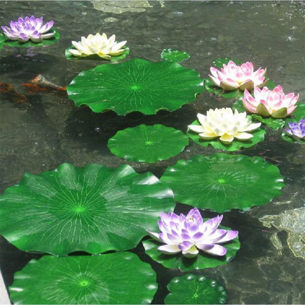 

New Artificial Lotus leaf Artificial Leaf Floating Foam Lotus Leaf Fake Leaf Pond Party Decor For Aquarium Pool 4 Size to Choose