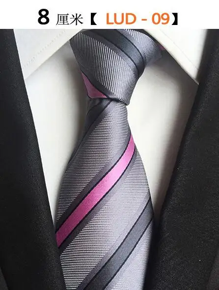 GUSLESON Классические шелковые мужские галстуки дизайн Галстуки для шеи 8 см клетчатые и полосатые галстуки для мужчин формальные деловые Свадебные вечерние галстуки - Цвет: 09