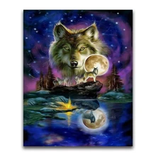 5d на заказ Алмазная картина волка ночная сцена крестиком Рождество Санта Клаус hibah домашний декор diy pintura Алмазная мозаика Круз