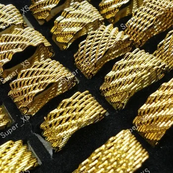 

40Pcs Whole Fashion Gold iron Spring Rings For Women Jewelry Bulk Lots LR191