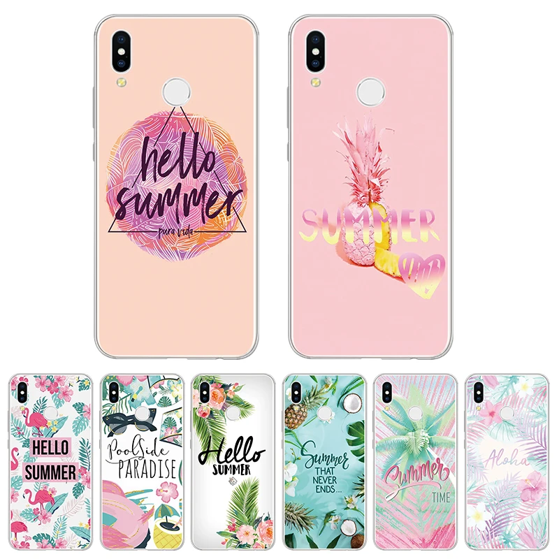 

Summer Leaf Flamingo Silicone TPU Roque Capa For Huawei P Smart 2019 Mate 10 20 P8 P10 P20 P9 Lite mini Plus 2017 P30 Pro Case