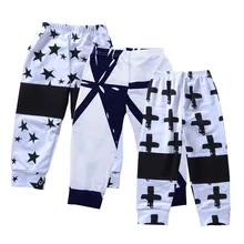 Детские штаны; детские черно-белые штаны с принтом крест; 3 цвета; одежда для малышей; повседневная детская одежда