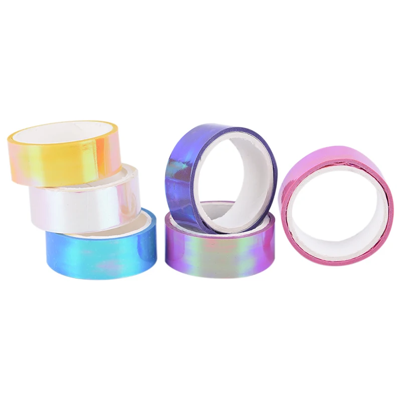 Gymnastics Decoration 500cm Rhythmic Gymnastics Decoration Holographic RG Prismatic Glitter Tape Hoops Stick