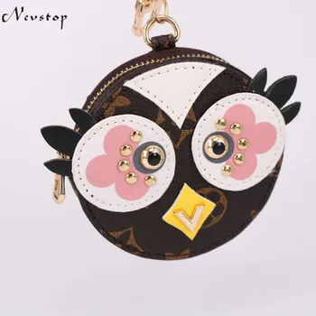 

2019 Cute Fluffy Owl Keychain Rex Rabbit Fur Pompoms Key Chain Fur Pom Pom Keychain Bag Charm Car Pendant Key Ring Holder