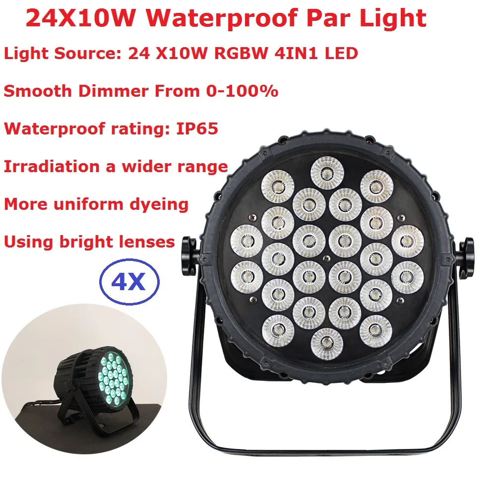 4 Unids/lote Eyourlife 24X10 W 4EN1 DMX512 Parcan Iluminación Impermeable Al Aire Libre LLEVÓ Luces de la Etapa Del Partido Proyector Laser Club Bar KTV