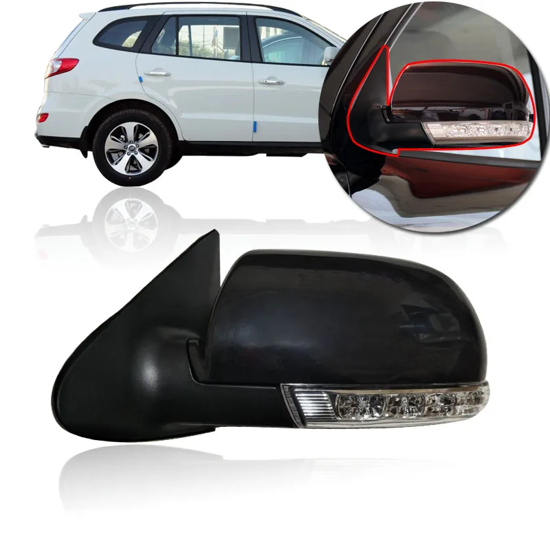 

CAPQX Auto outer Rearview Mirror assembly with LED turn light or not For Hyundai Santa Fe Santafe 2006-2009 2.7T 2010-2012 2.4T