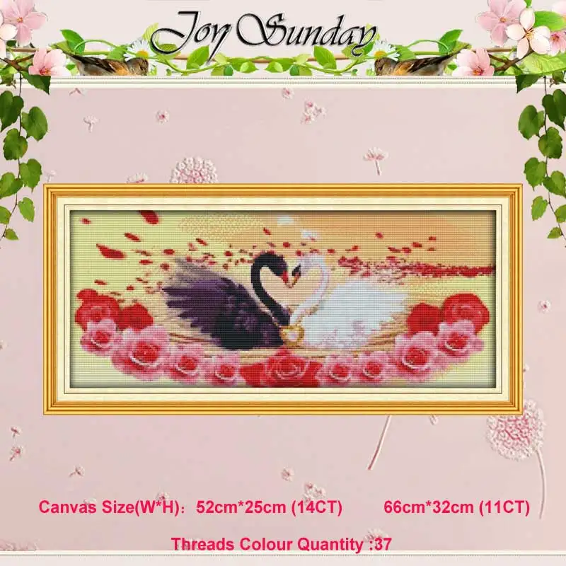 Swan couples Белый лебедь Лебединое озеро семья Счетный 11CT 14CT Набор для вышивания крестиком DIY DMC Китайский Набор для вышивания крестиком вышивка рукоделие домашний декор - Цвет: Swan couples
