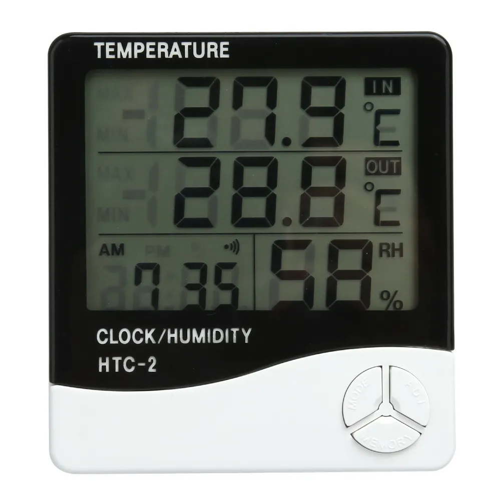 

12/24H High accuracy LCD Digital Thermometer Hygrometer Indoor Electronic Temperature Humidity Meter Clock Weather Station