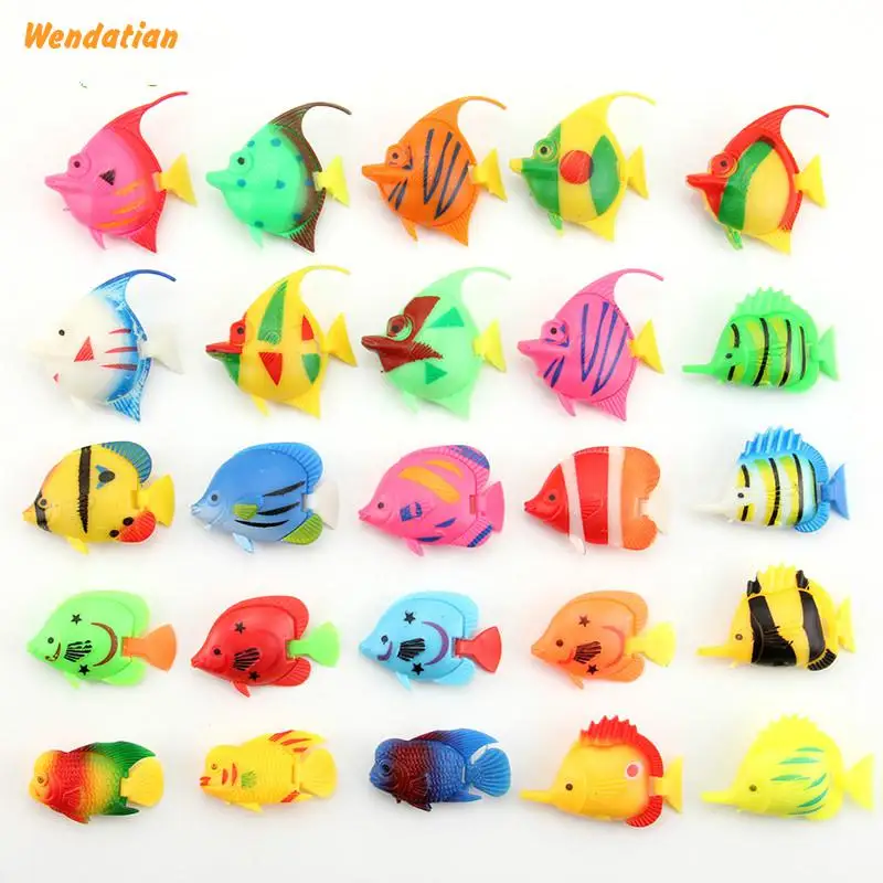 Home Aquatic Pet Supplies Decorations Mini Plastic Swimming Tropical