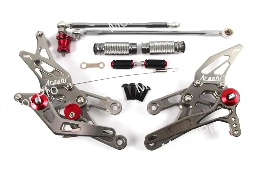 Регулируемые подножки для Honda CBR1000RR 2004 2005 2006 2007 CBR 1000 RR подставка для ног Peg Rearset задний комплект педали CBR1000 CBR600RR - Цвет: 1.0 Gray