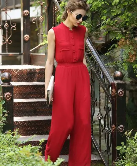 2017 Sexy Summer Jumpsuit Party Overalls Rompers Chiffon Elegant Green Full Length Bodysuit Plus Size S M L XL 2XL 3XL