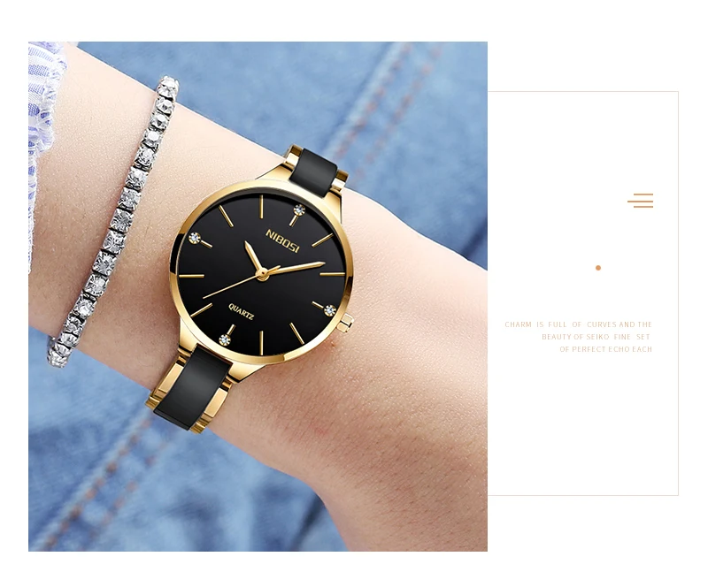 Relojes Para Mujer NIBOSI Women Watches Bracelet Watch Ladies Wrist Watch Women Waterproof Fashion Casual Crystal Dial Rose Gold (9)