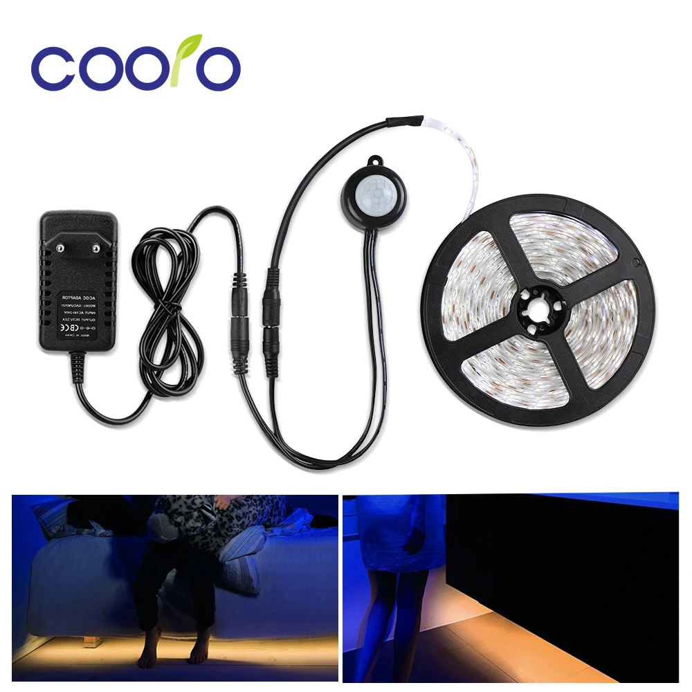 1M 2M 3M 4M 5M Wireless PIR Motion Sensor LED Strip Light Auto ON/OFF