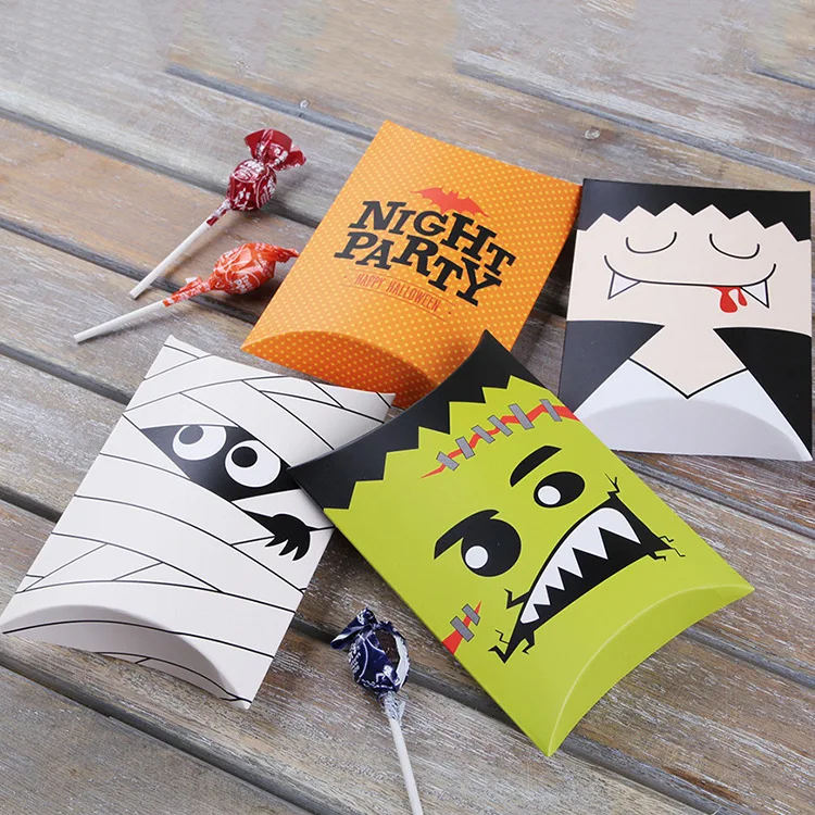 Halloween Pillow Gift Box Ghost Horror Gift Candy Boxes Halloween Event Party Decoration Halloween Party Supply 30pcs/lot